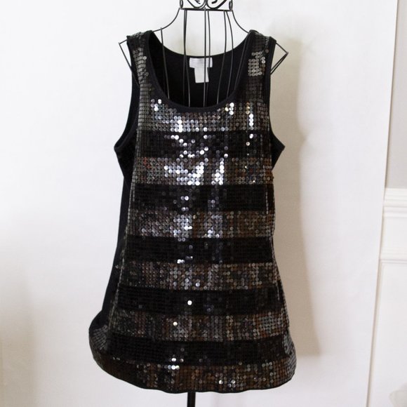 Maurice's Black/Silver SequinTank - Picture 1 of 8